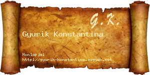 Gyurik Konstantina névjegykártya